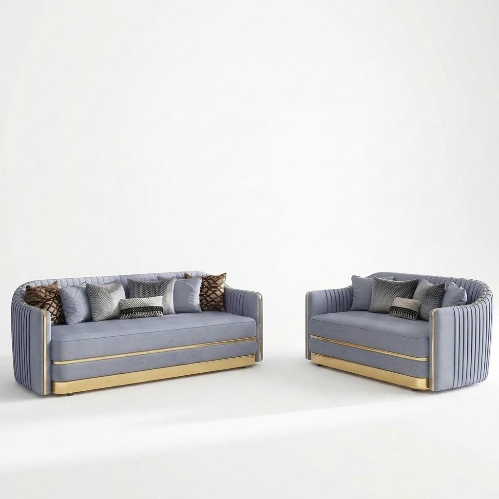 Classic Designer Couch Seat Upholstery Set 3+2 Seater Sofa Velvet Luxury Sofas
