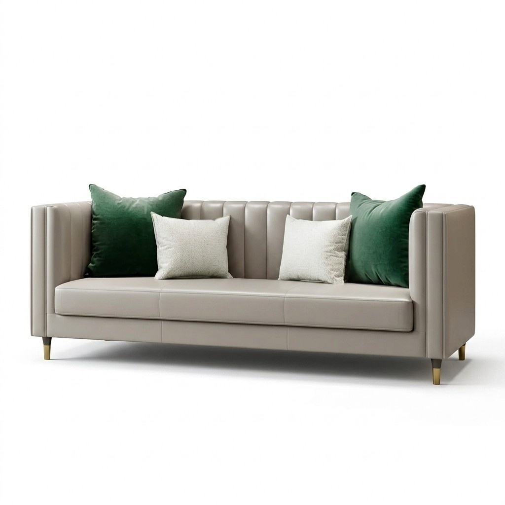 Classic designer living room couch three seater 3 couches upholstery seat metal