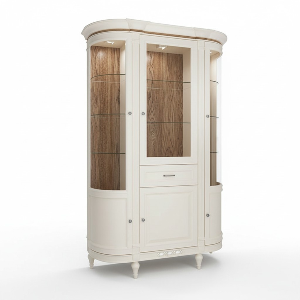Classic display cabinet, dressers, display cases, display cupboard, glass cabinet, books.