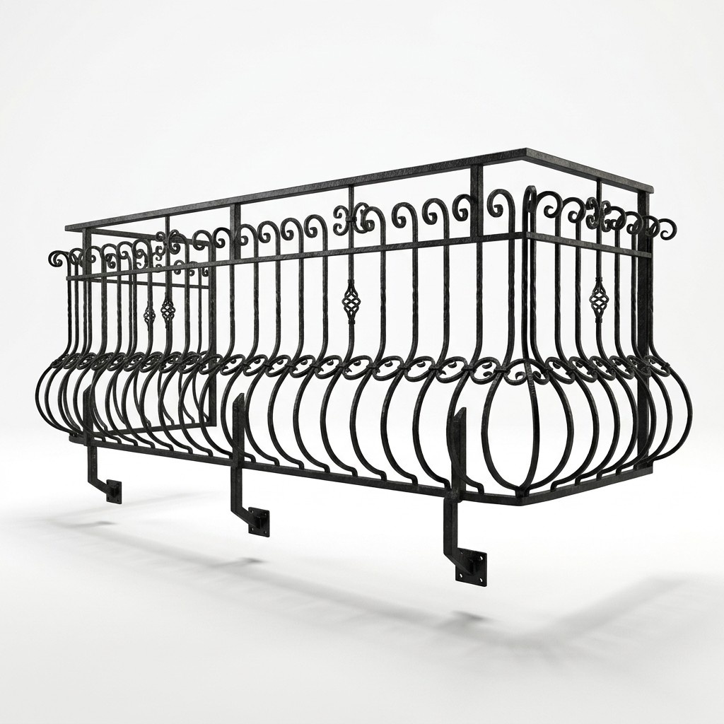 Classic railing handcrafted balcony stairs wrought iron fence fence 1 linear meter #347
