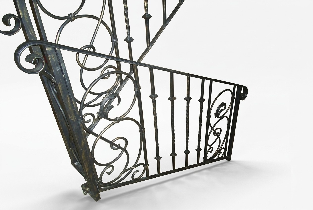 Classic railing handcrafted balcony stair wrought iron fence 1 linear meter #177