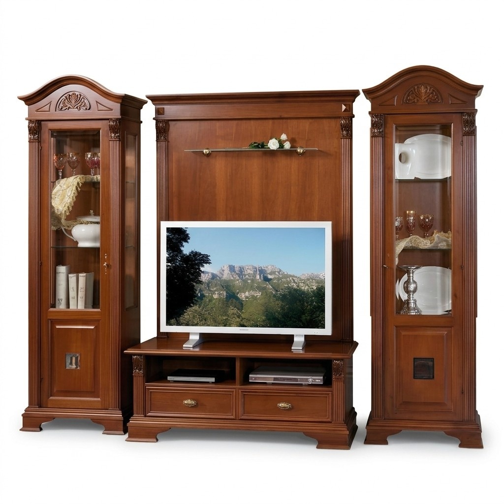 Living Room Display Cabinet Sideboard RTV Shelf Walls Cupboard 4pcs. Real wood