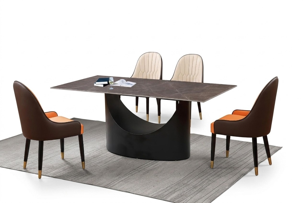 Classic luxury dining room furniture dining set armchair table group 5 pieces. set.