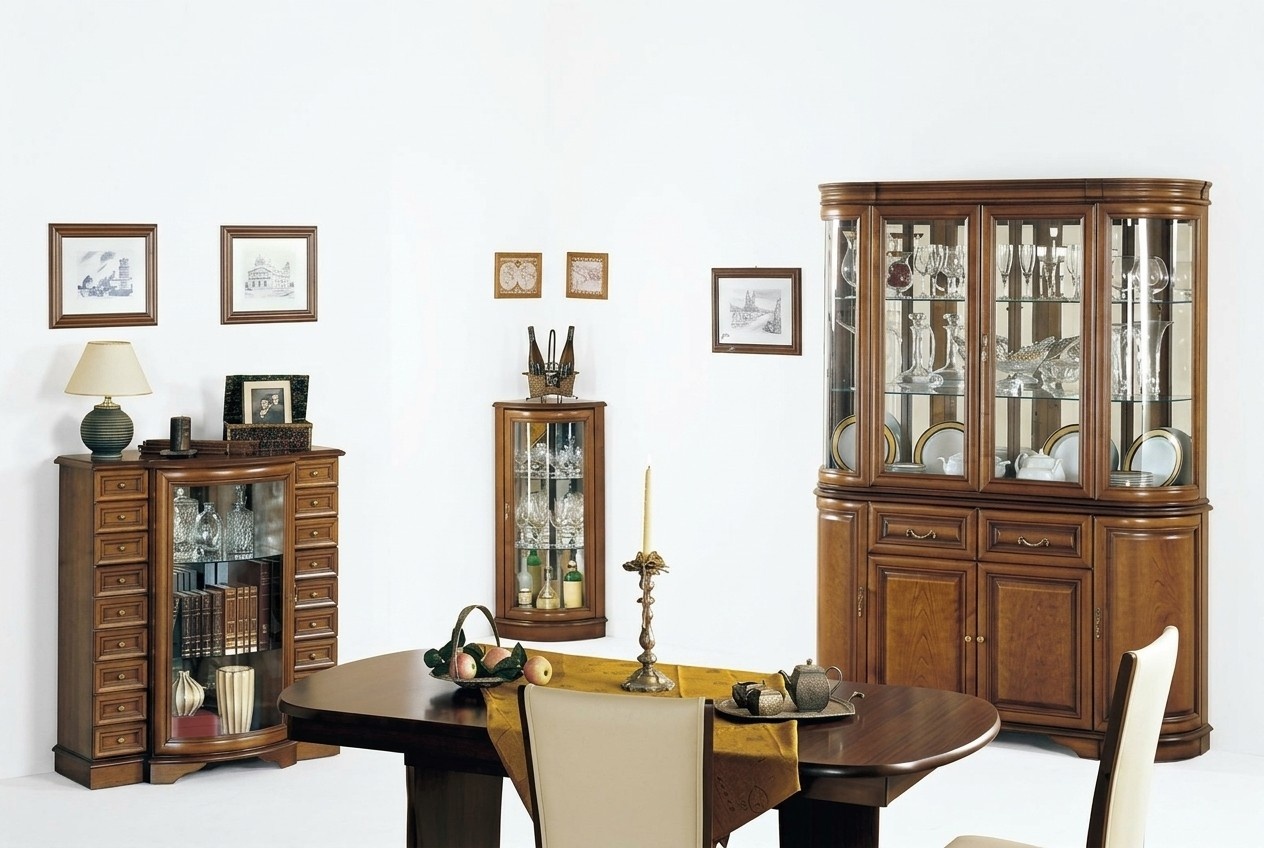 Classic Set Showcase Dining Room Corner Showcase Large Buffet Complete 3-piece