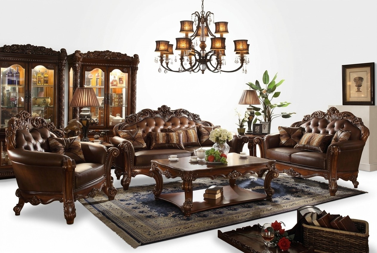 Classic set sofa set couch sofa leather sofa upholstery 3+2+1 Chesterfield