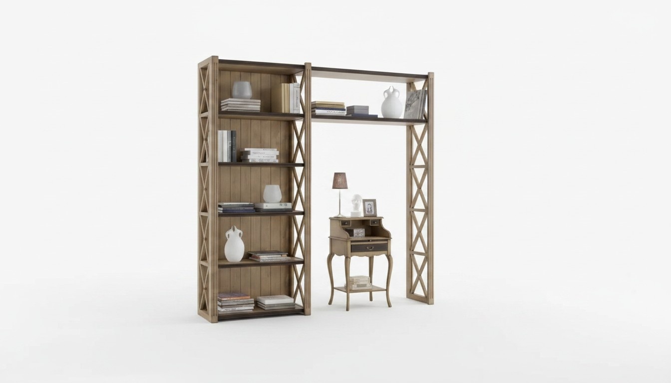 Classic Shelves Brown Cupboard Bookcase Living Room