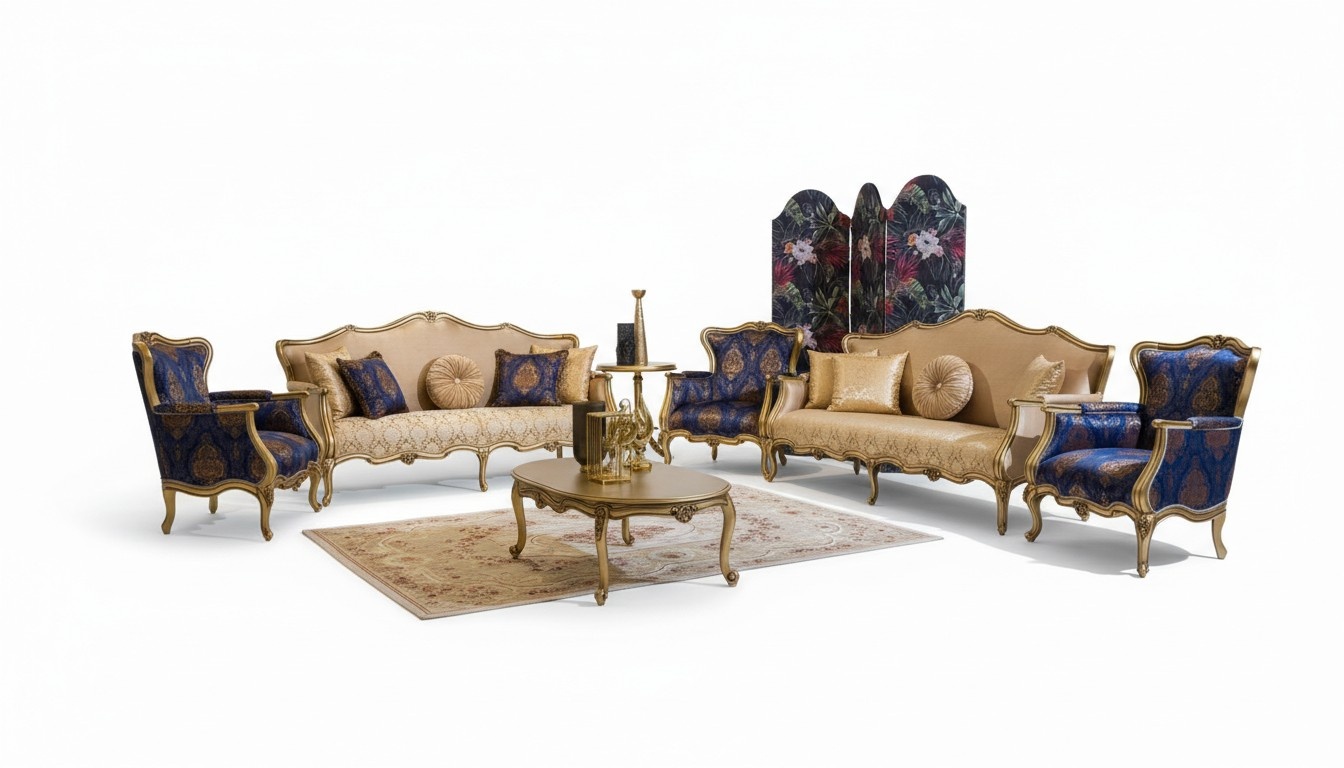 Classic Sofa Set 3+3+1+1 Seater Luxury Set Sofa Armchair Set 4pcs