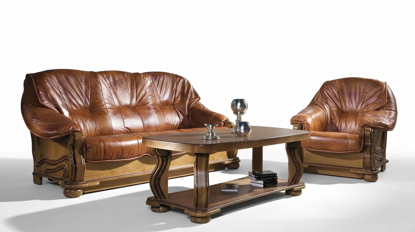 Classic sofa set couch upholstery seat set sofa leather wood 3+2+2 set