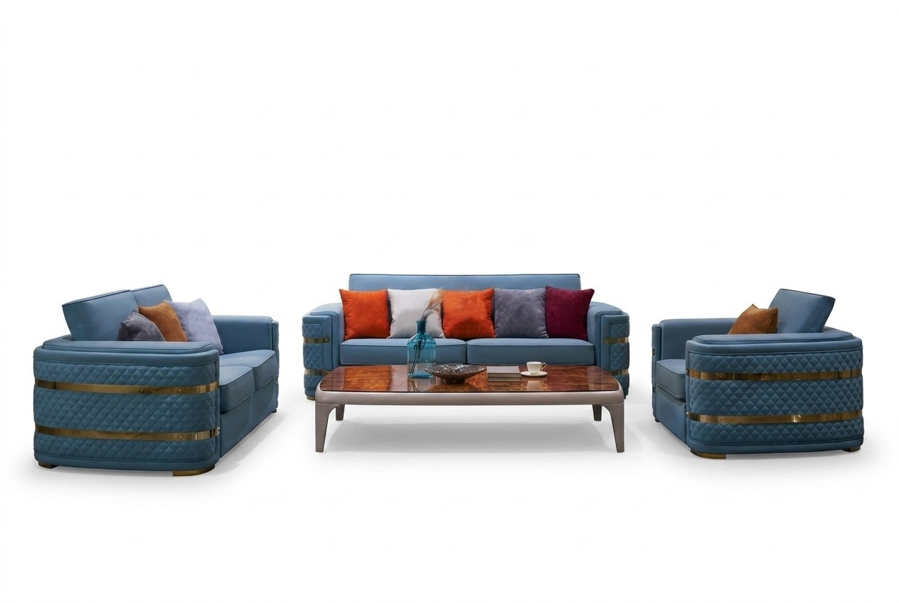 Classic sofa upholstery 3+2+1 seater couches leather seat set living room