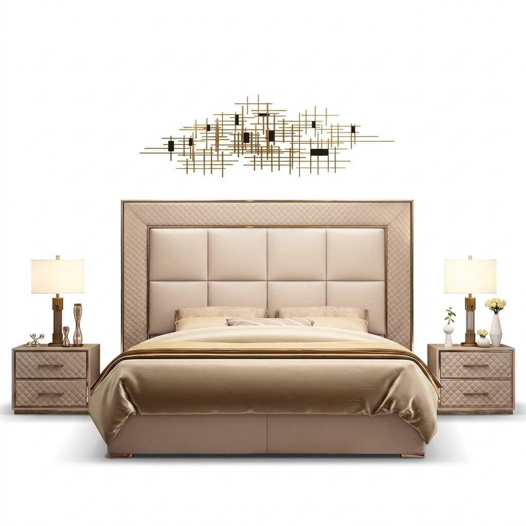 Classic upholstery leather imitation leather double bed luxury design beds double