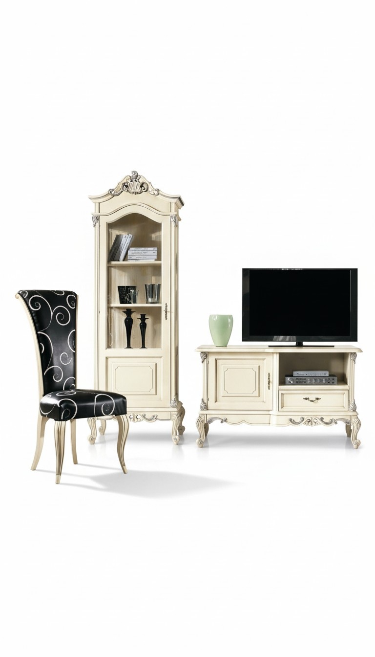 Classic Wall Unit Set Showcase RTV 3 Pieces Sideboard Display Cabinets