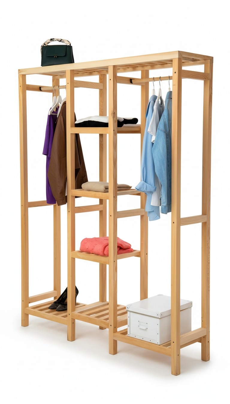 Beige wardrobe shelf cabinet clothing wardrobe furniture cabinets wardrobes wood