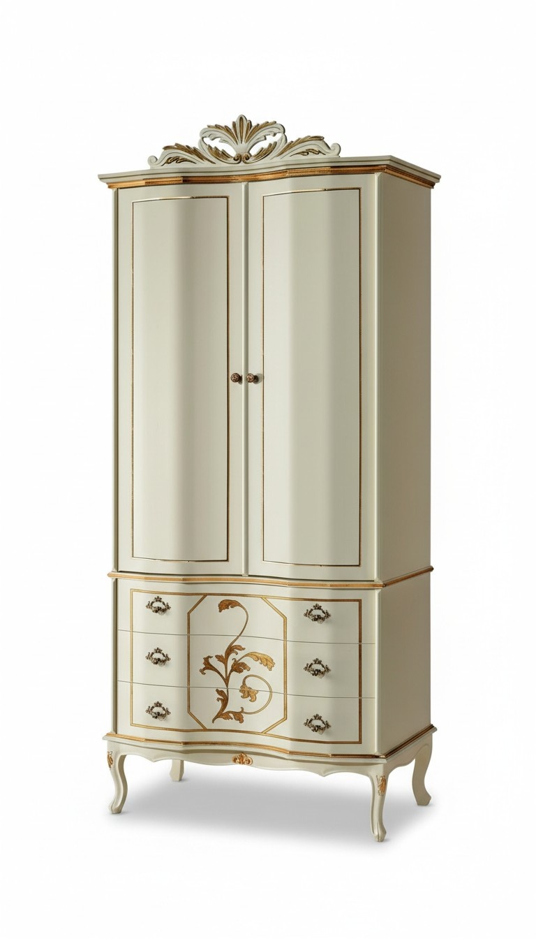 Wardrobe Wood Baroque Rococo Furniture Classic Bedroom Furniture Cabinets New