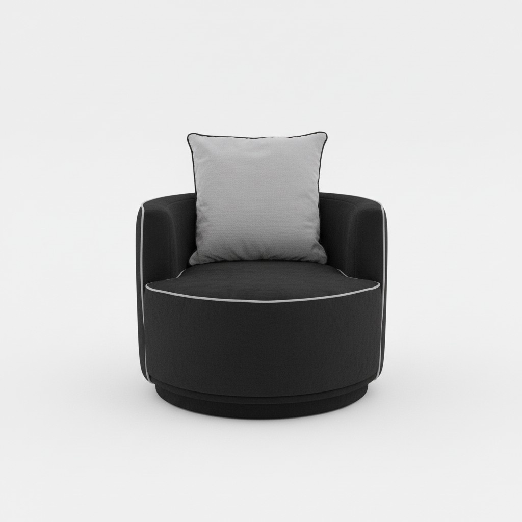 Cocktail Armchair Armchair Wing Chair Fabric Living Room Black Modern