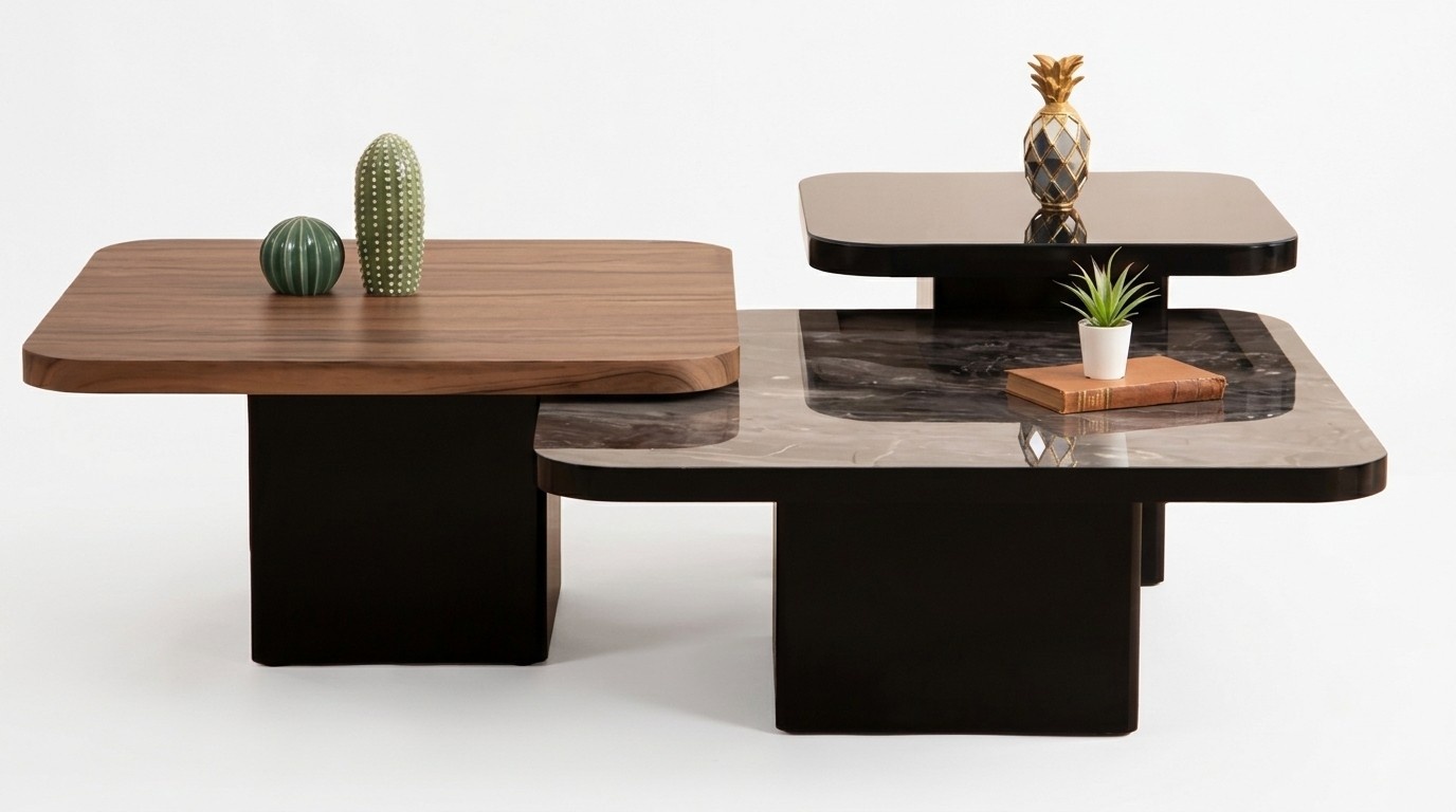 Coffee table 3x Design Living Room Table Modern Furniture Luxury Tables 3-piece Set New