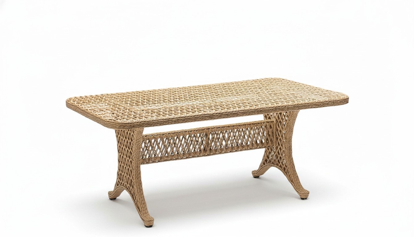 Beige Luxury Rattan Coffee Table Modern Stylish Design High Quality