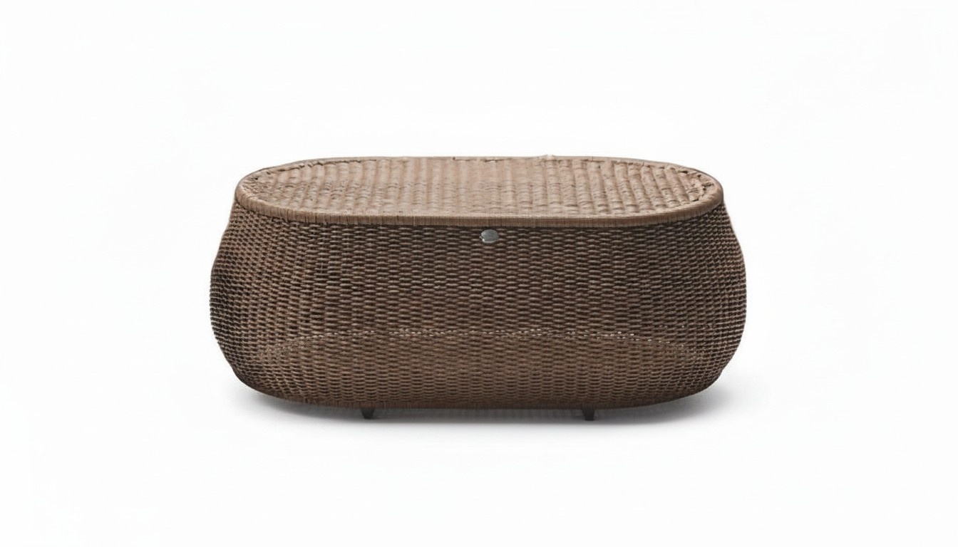 Brown Coffee Table Luxury High-Quality Modern Furniture Terrace Design Rattan Oval