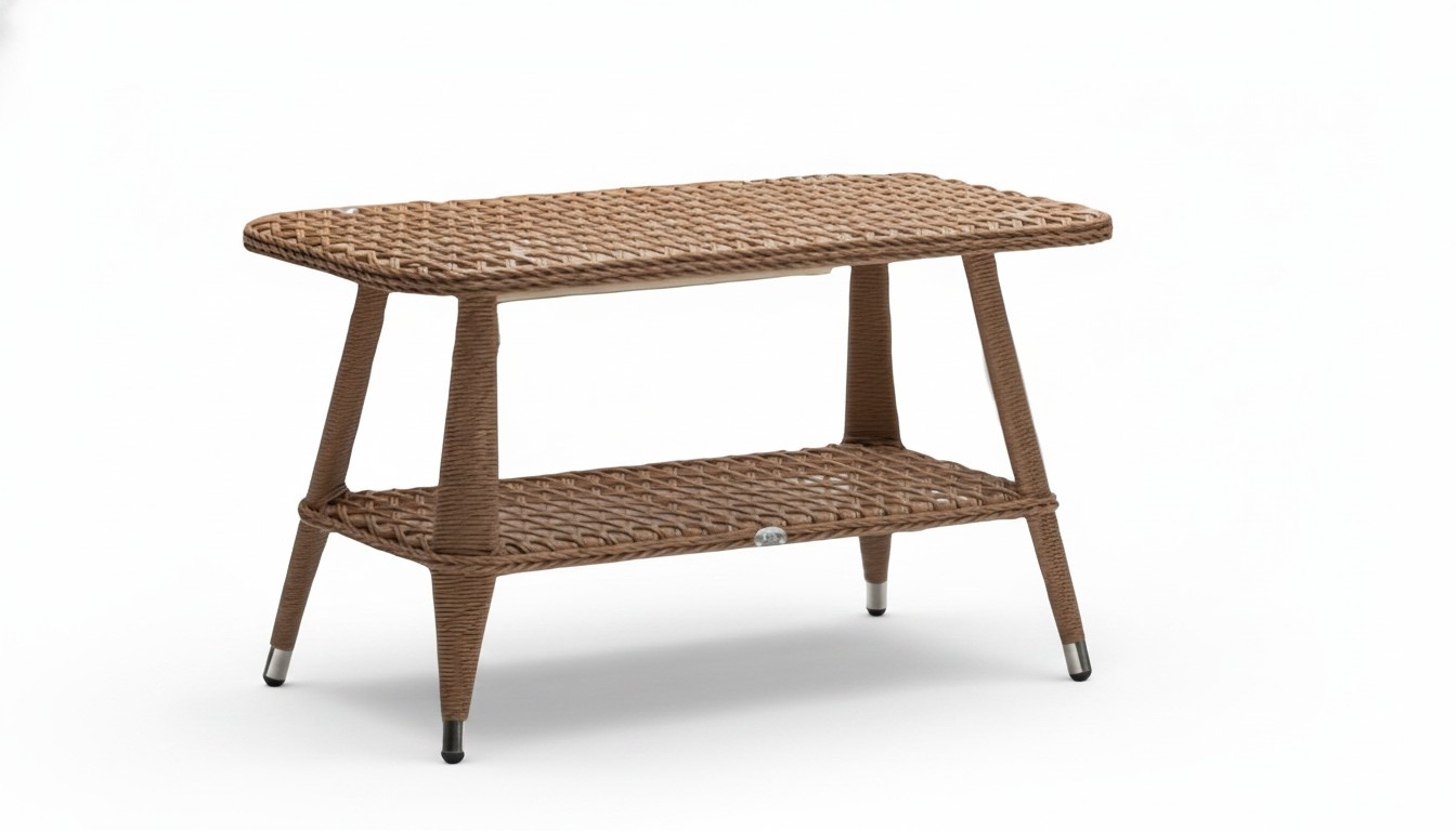 Brown Luxury Coffee Table Modern Design High-Quality Rattan Side Table
