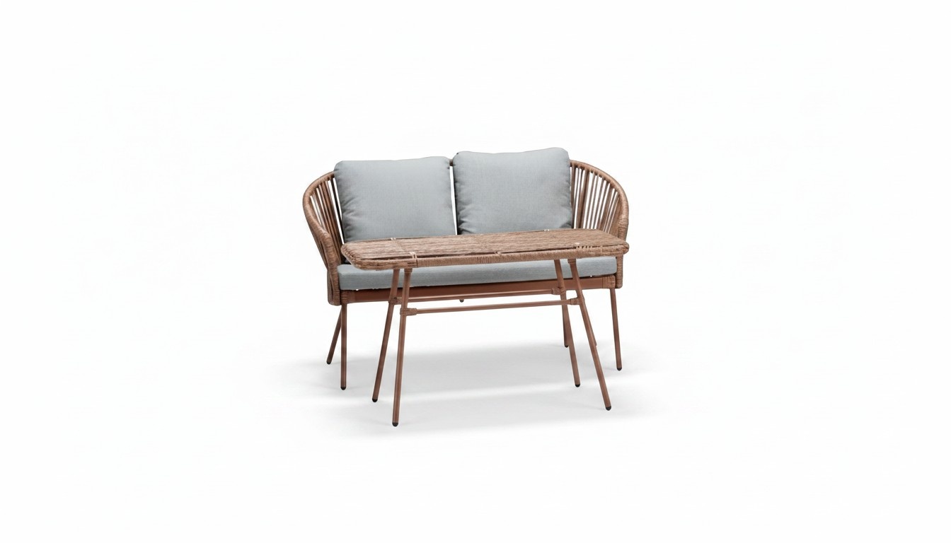 Brown Coffee Table Luxury Modern Design Stylish High-Quality Rattan