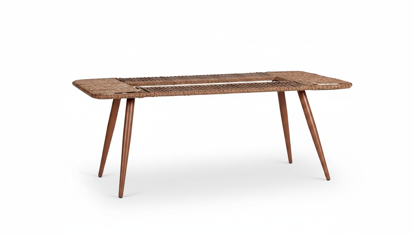 Brown Luxury Coffee Table Design High-Quality Rattan Side Table