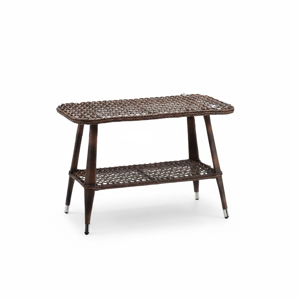 Brown Modern Coffee Table Terrace Furniture Rattan Luxury Design Furnishing