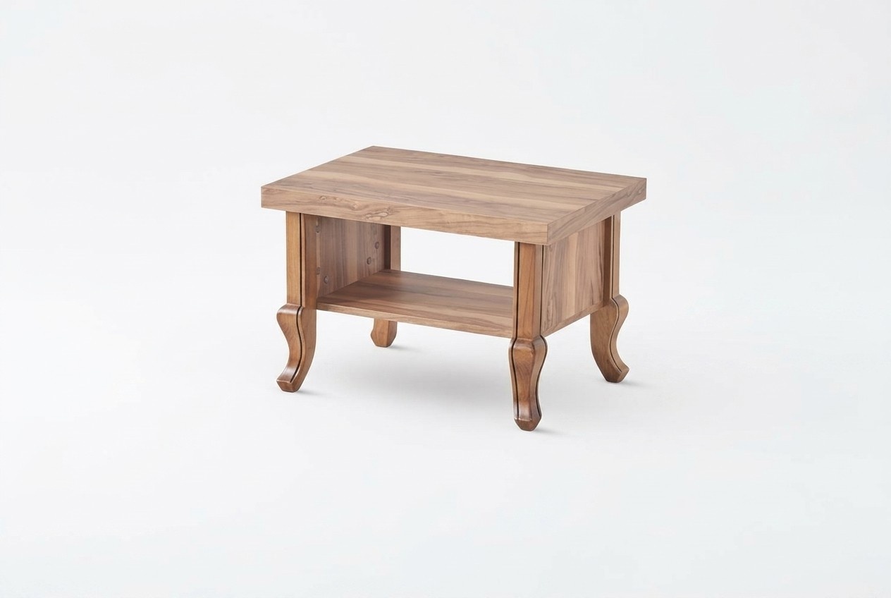 Brown Coffee Table with Shelf Rectangular Classic Wood Living Room
