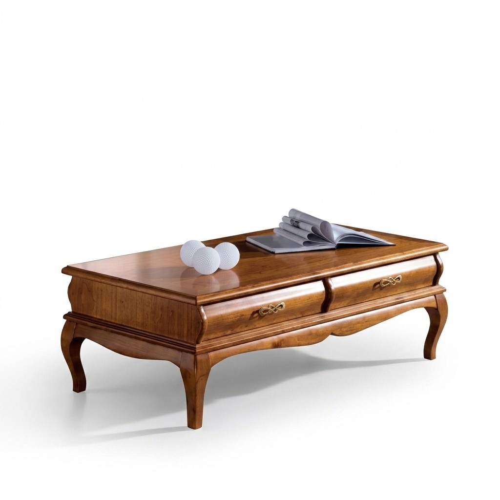 Coffee Table Classic Style Living Room Table Drawers Furniture Design
