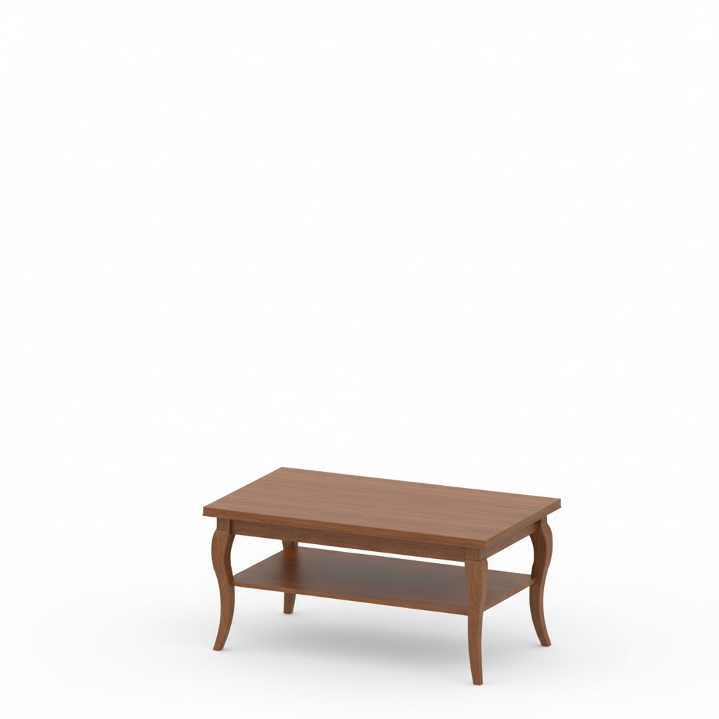 Classic style made of real wooden 2-level side rectangular coffee table, model -  LA – S4