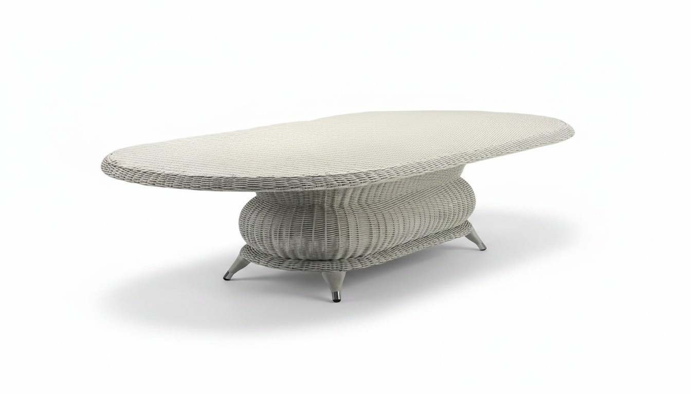 Gray Luxury Coffee Table Modern Design Stylish High-Quality Rattan