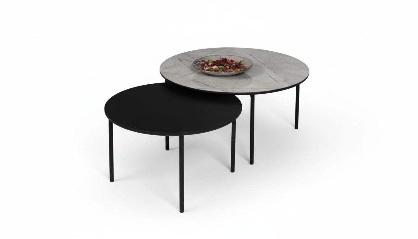 Coffee table group coffee table side table black set table wood 2 pieces