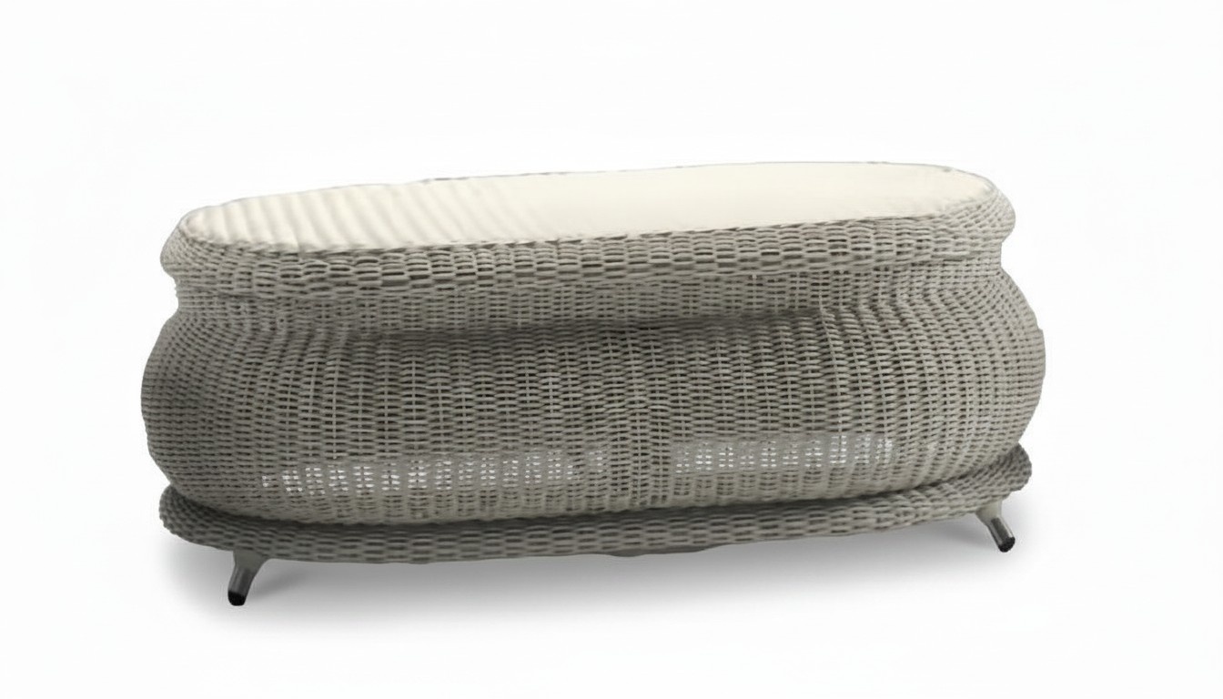 High-quality designer oval coffee table gray side table stylish terrace