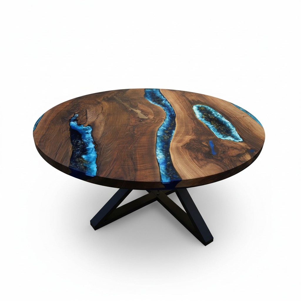 Coffee Table High Quality Luxury Design Wood Brown Furniture Living Room Round Coffee Tables