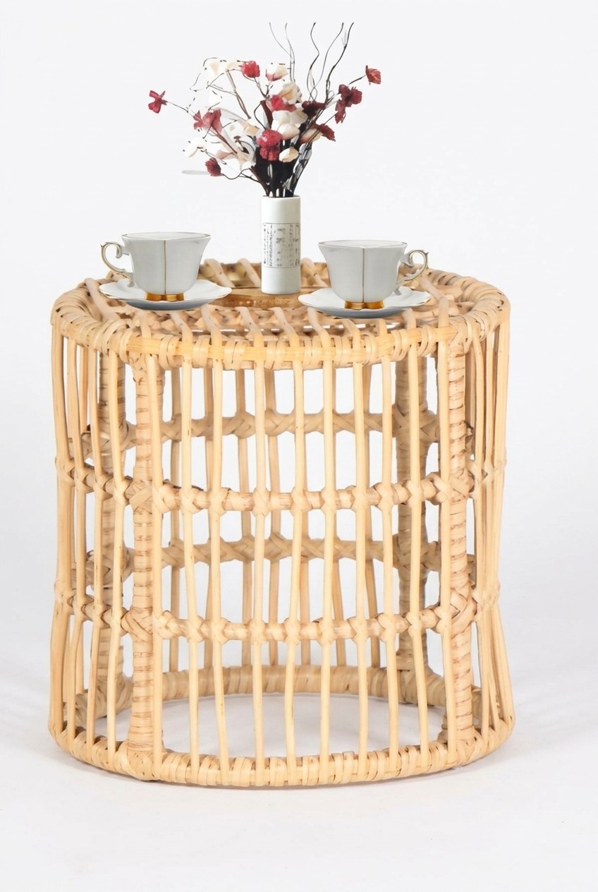 Coffee table High-quality rattan garden furniture terrace beige exclusive modern luxury