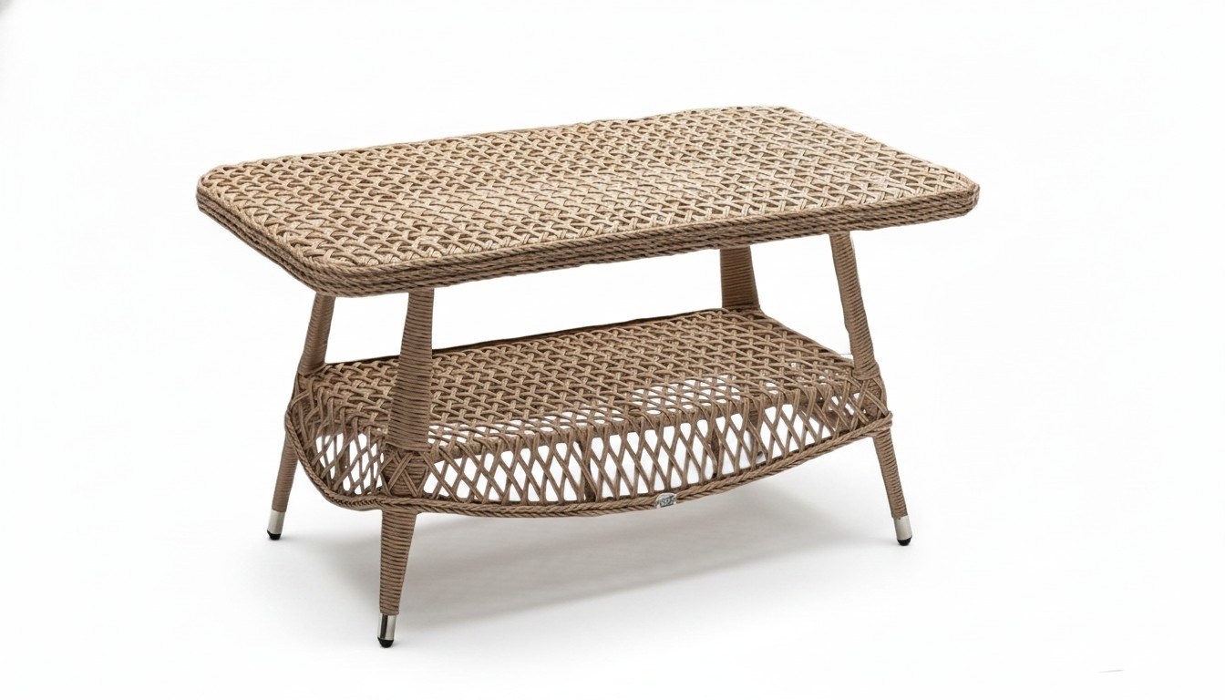 Luxury coffee table modern sofa table side table rattan beige