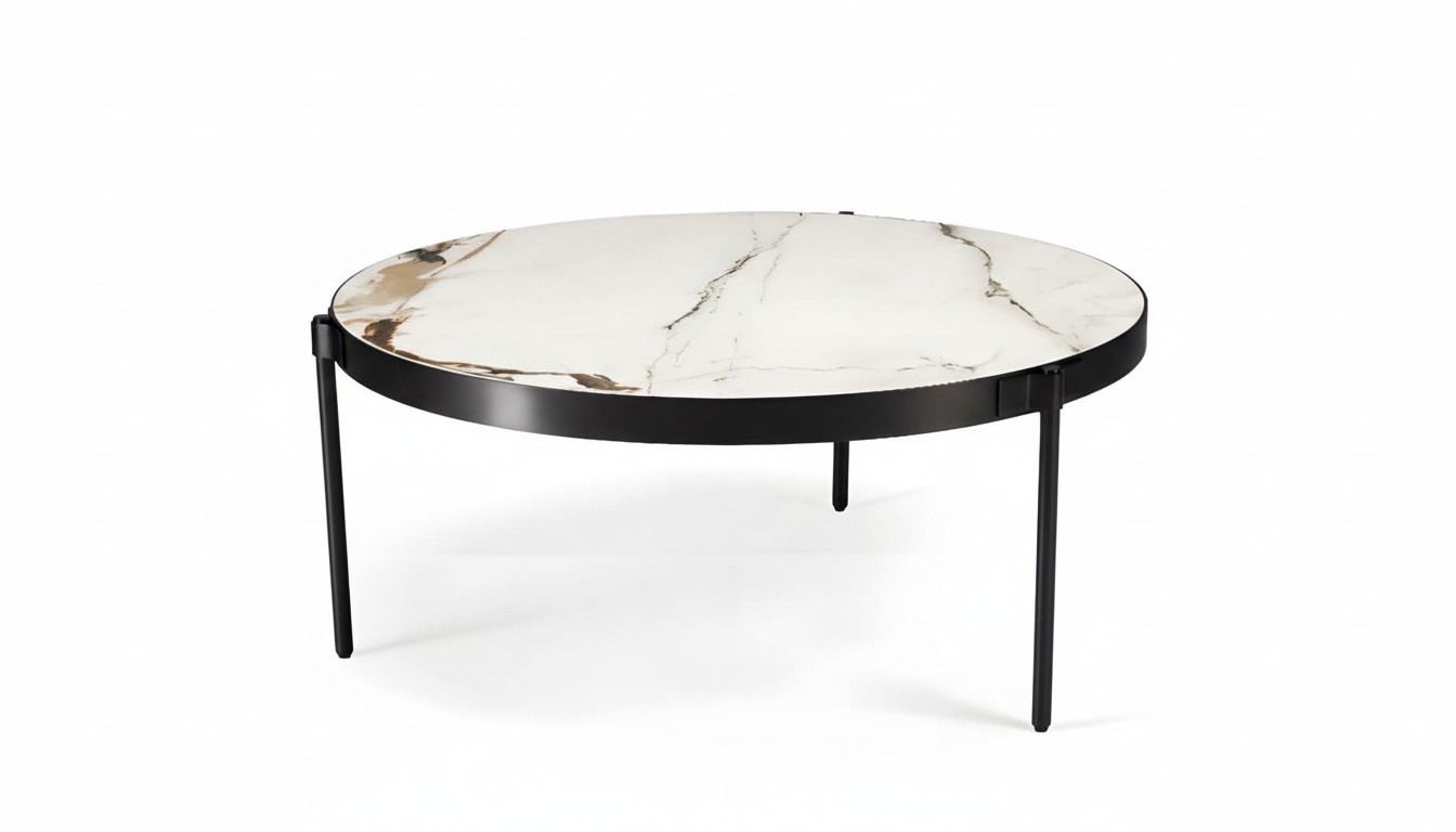 Luxury Design Coffee Table Beige Wood Side Table Living Room