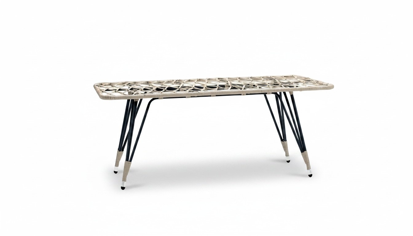 Luxury Gray Rattan Coffee Table Modern Design Stylish High Quality