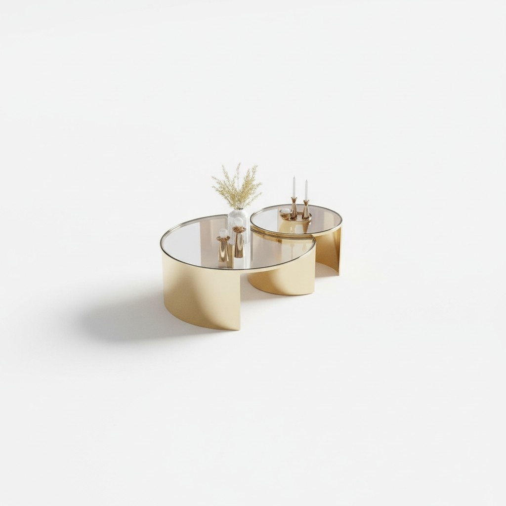 Coffee table side table noble living room classic design table glass tables