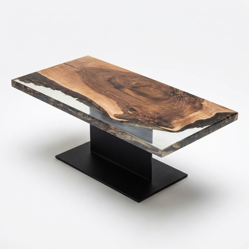 Rectangular Coffee Table Luxury Design Wood Brown Furniture Living Room Coffee Tables