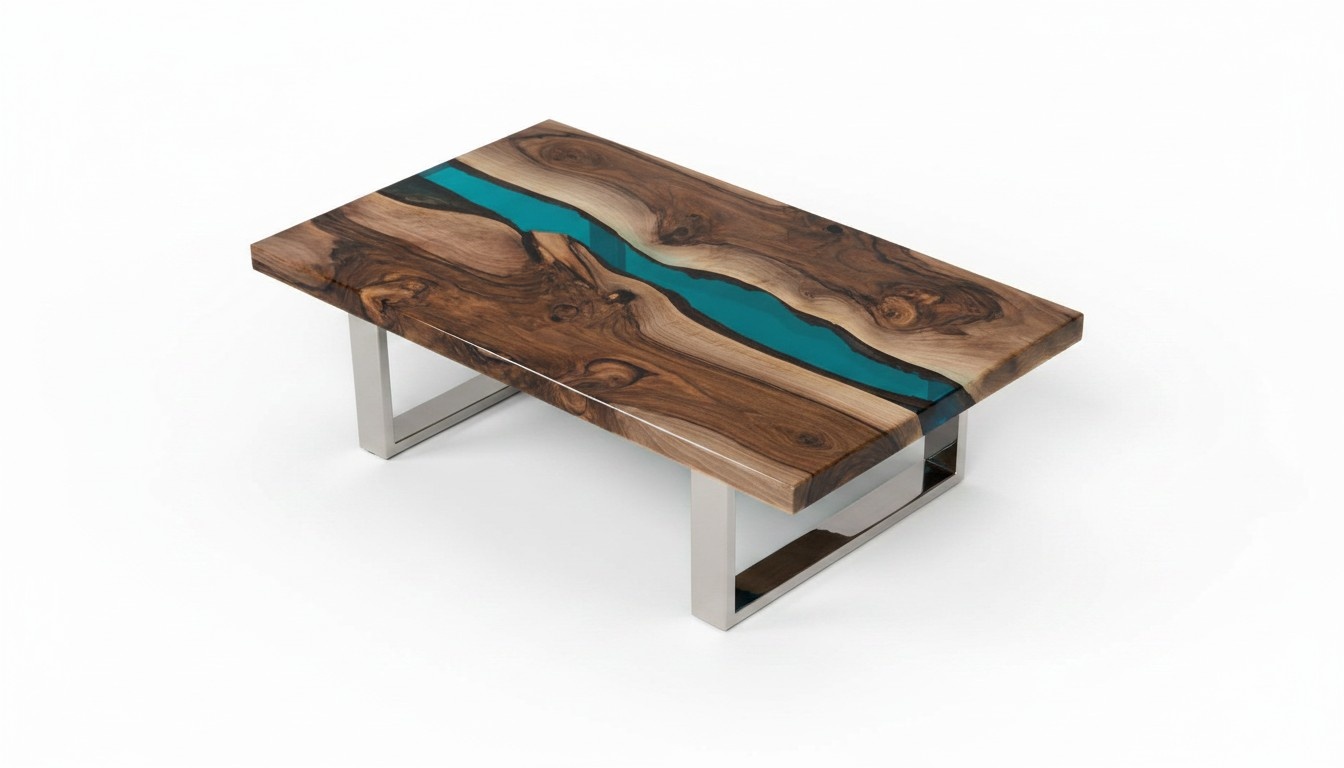 Rectangular Coffee Table Modern Design Wood Brown Furniture Living Room Coffee Tables