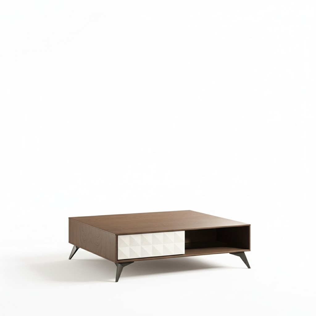 Modern style made of real wooden living room side square coffee table