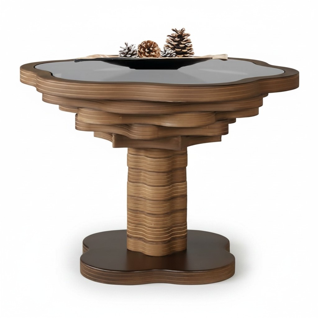 Coffee table side table free-standing wood beige modern original.