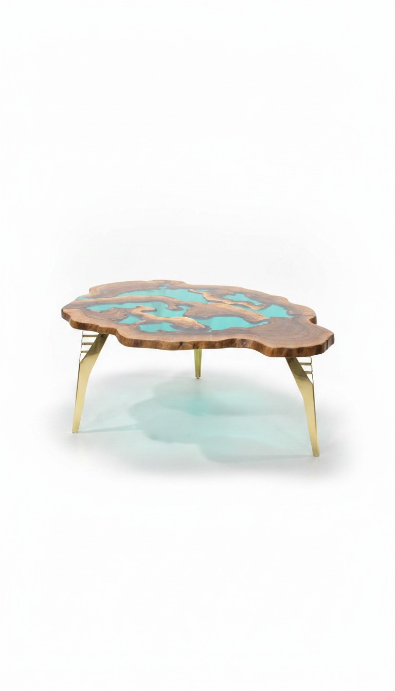 Coffee table special shape luxury design wood brown furniture living room coffee tables