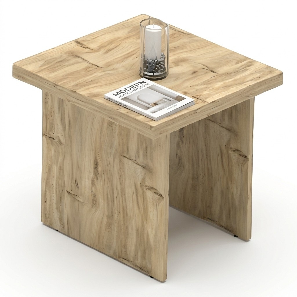 Square Beige Coffee Table Side Table Living Room Table Wooden Table Office