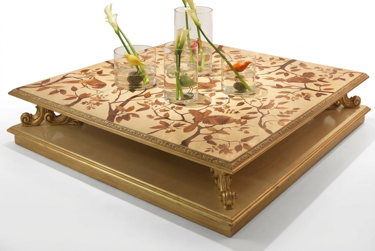 Coffee table side table living room table wood royal side baroque classic