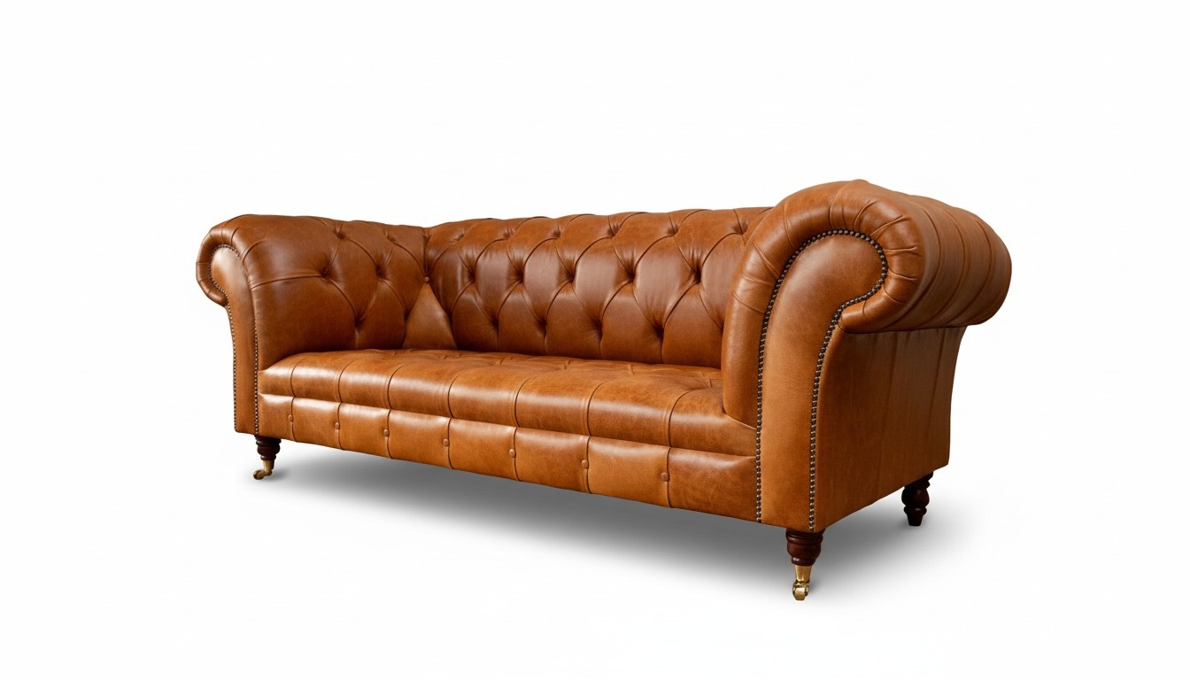 Cognac Sofa 3 Seater Upholstered Sofas Design Luxury Furniture Leather Couches Three Seater
