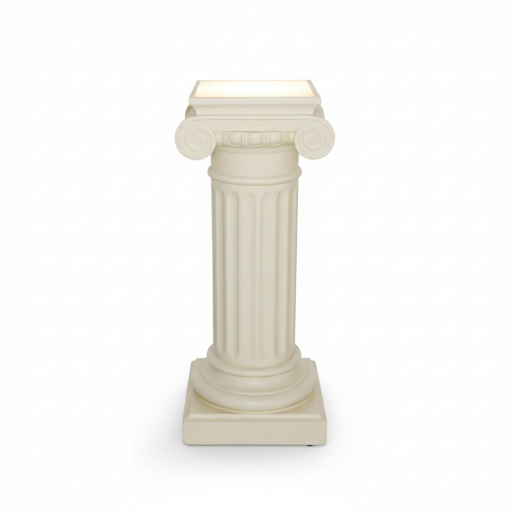 Antique roman column design floor lamp made of stucco/acrylic material, 100cm high