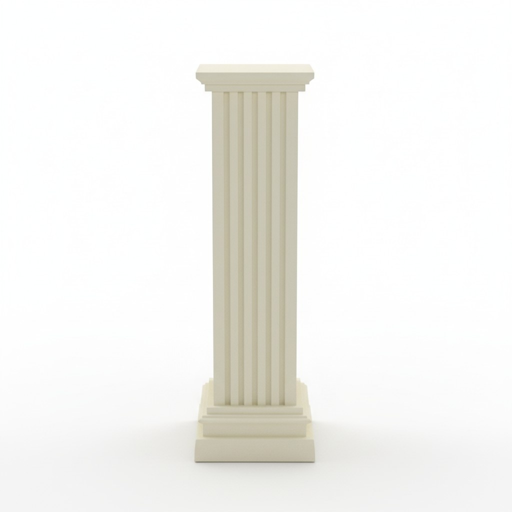 Pillar lamp designed as antique roman column made of stucco/acrylic material