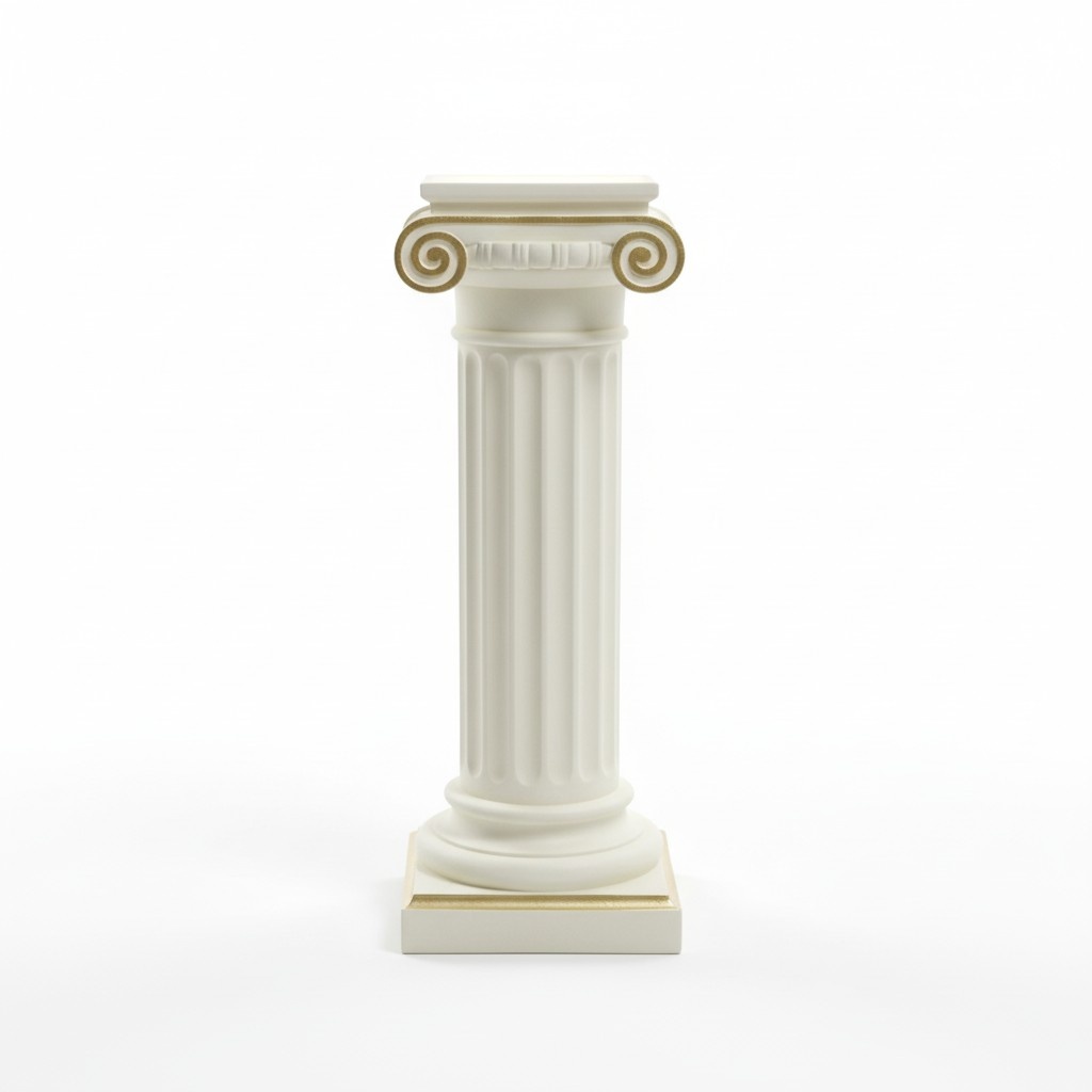 Antique roman column design floor lamp made of stucco/acrylic material, 85 cm high