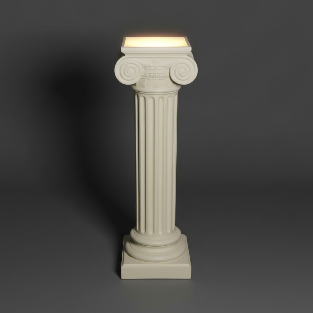 Antique roman design column made of acrylic/stucco material floor lamp, 91,5 cm high