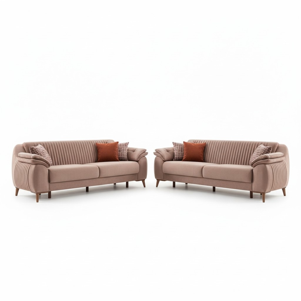 Comfortable sofa set 3+3 seats highest comfort for relaxed living